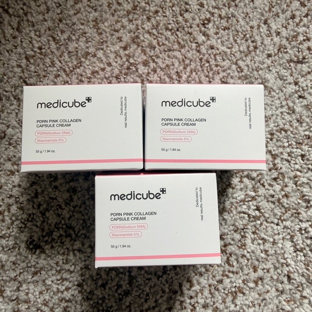 medicube PDRN Pink Collagen Capsule Cream Trio - White & Pink Packaging